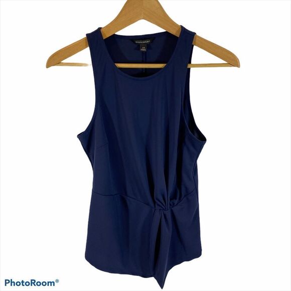 Banana Republic Navy Sleeveless Side Twist Blouse - Picture 9 of 10